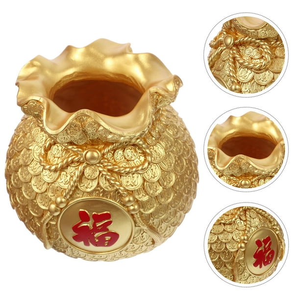 OUNONA Florero Decorativo Dorado Estilo Bolsa De Dinero Para Arreglos Secos Y Hogar