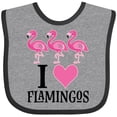 thumbnail image 3 of Inktastic I Love Flamingos Pink Bird Girls Baby Bib, 3 of 4