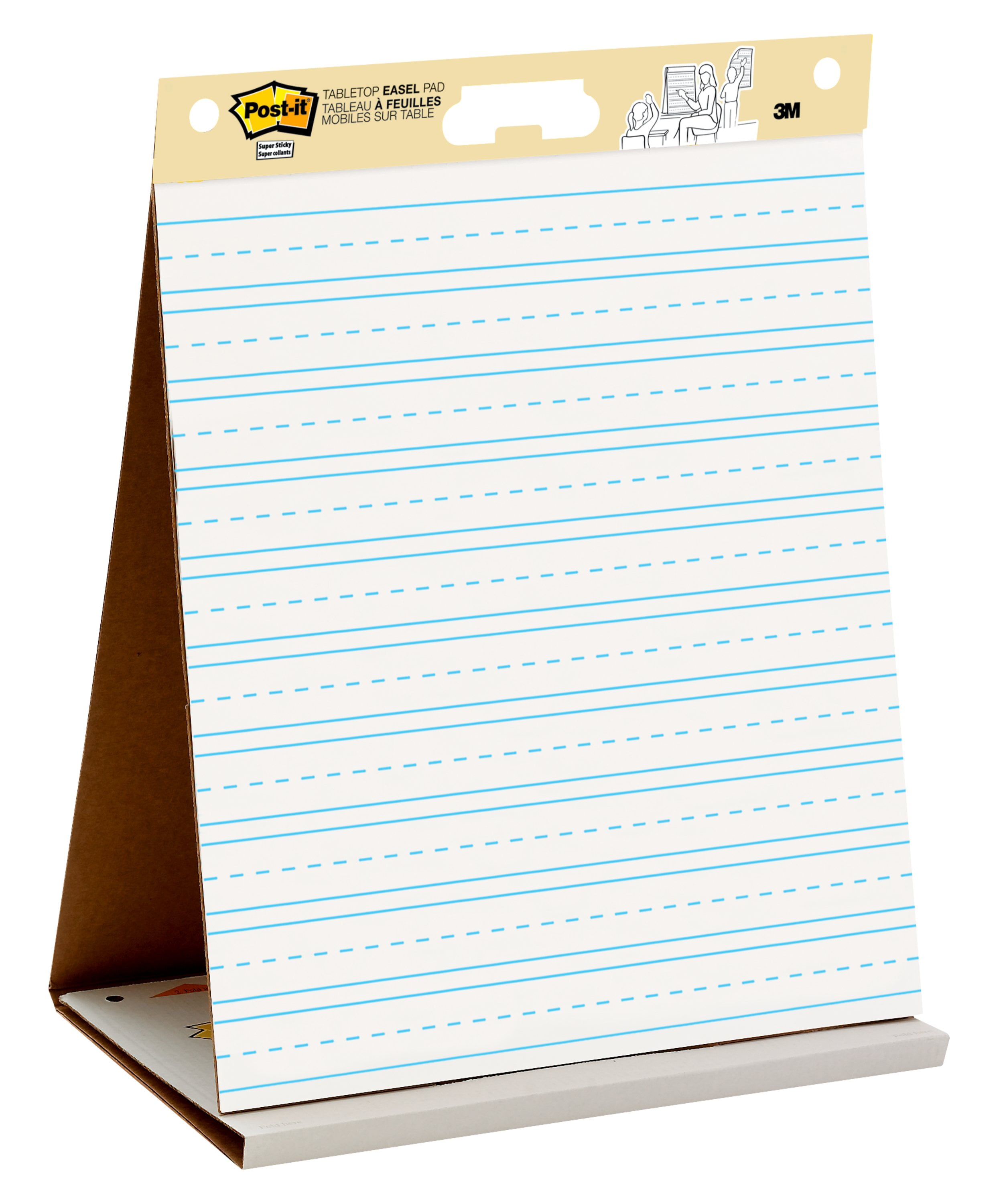 Postit Tabletop Easel Pad, 20" x 23", Primary Lined