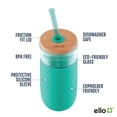 thumbnail image 2 of Vaso de vidrio Ello Devon 530 ml con funda y tapa de silicona, 2 of 6