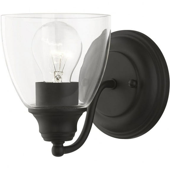 1 Light Bathroom Light in Transitional Style-7 inches Tall and 5.38 inches Wide-Black Finish Bailey Street Home 218-Bel-4821383