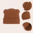 thumbnail image 5 of CPNG Baby Toddler Winter Hats Girls Boys Beanie with Cotton Lining Knitted Knit Winter Hat with Cute Bear Ear Warm Fleece Cap for Cold Weather, 5 of 8