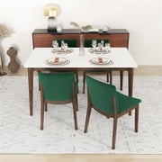 Lisette Modern Solid Wood Walnut Dining Room & Kitchen Table and Chair Set of 4
