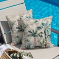 thumbnail image 6 of Summer Watercolor Throw Pillow Cover Tropical Palm Tree Illustration Linen Cotton Linen Cushion Cover Throw Pillow Case with Invisible Zipper for Couch Sofa Bed Chair Car 20x20 Inch, 6 of 14