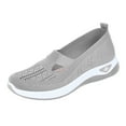 thumbnail image 2 of Viluyesy Womens Slip-On Sneaker, Wide Width Soft Sole Mesh Breathable Flat Casual Shoes Gray US6.5, 2 of 5