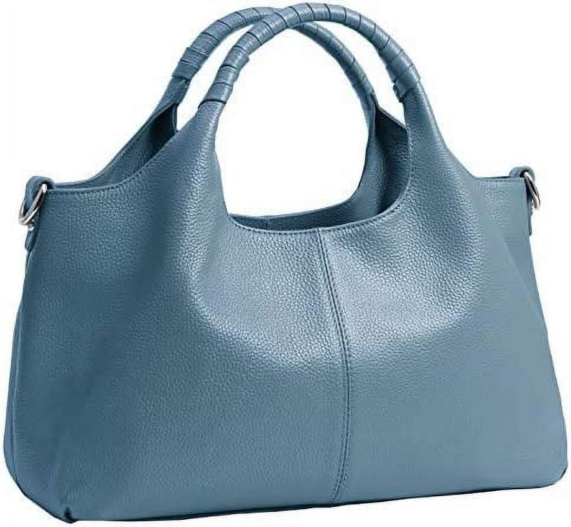 Bellella Handbag for Women Genuine Leather Top Handle Satchel Classic Tote Shoulder Bag Work Travel Crossbody Bags Sky Blue