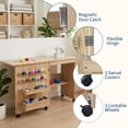 thumbnail image 6 of Sewing Table with Lockable Wheels, Folding Craft Station with Storage Shelves, Storage Trays, Pegs,Magnetic Locks,Multipurpose Sewing Machine Desk for Small Spaces, 6 of 8