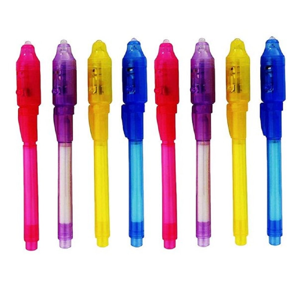 HESITONE Colorful Invisible Ink Pen with UV Light Invisible Marker Pen for  Boy Girl Gift