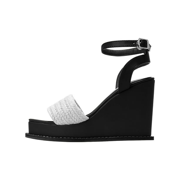 GWAABD Womens Wide Width Sandals Women'S Spring Wedge High Heels Thick Bottom Slope Heel Package