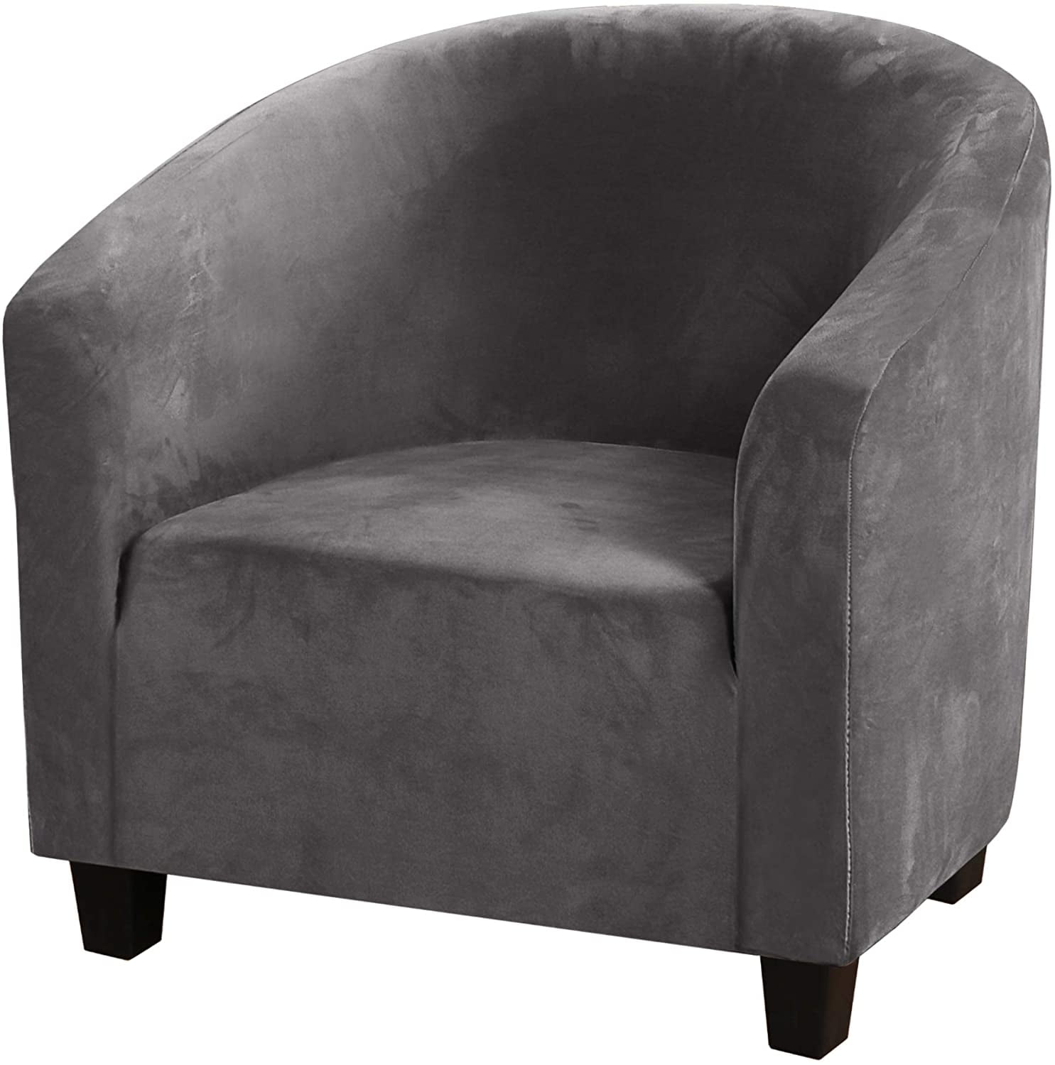 Velvet Club Chair Cover High Stretch Tub Chair Sofa Slipcover Skid