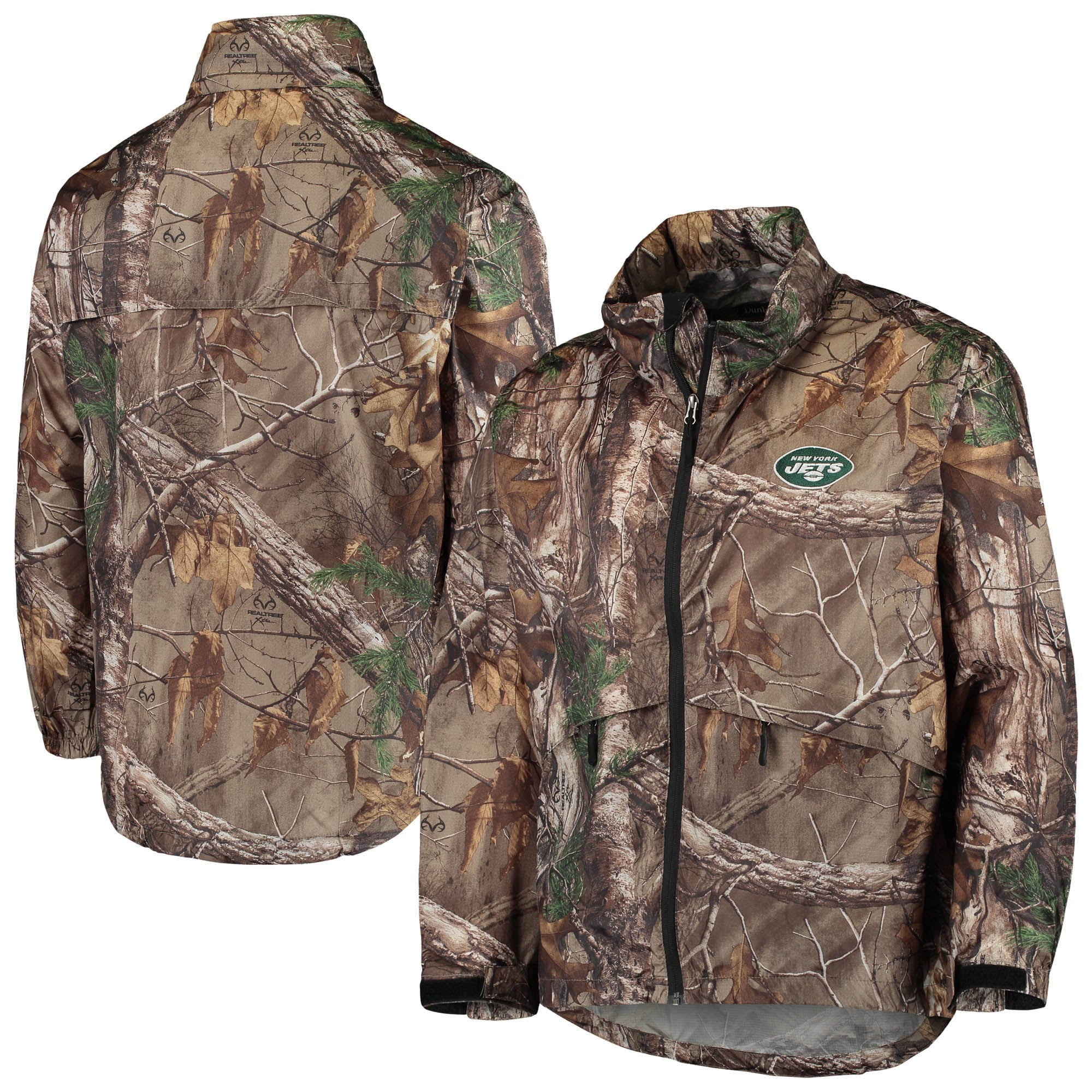 好評にて期間延長 ジャケット メンズ New Camo Realtree Jacket Full Zip Packable Waterproof Sportsman Jets York その他アメリカンフットボール Sutevalle Org