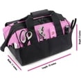 thumbnail image 2 of Pink Tool Bag for Women -16" Tool Tote Bag w/ 22 Storage Pockets - Womens Small ToolBag Ladies ToolB for Hand Tools, Power Kits & More - Womens Zipper Toolbag Caddy Organizer, 2 of 4