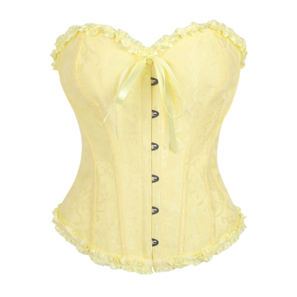 Shapewear Bodysuit with Lace Up Corset Top for Evening Wear and Gothic Outerwear Seamless Bustier Bodice for Daily Leisure