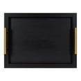 thumbnail image 5 of Kate and Laurel Halsey Rectangle Decorative Wooden Tray with Polished Metal Handles, 17 x 13, Black and Gold, Modern Glam Wood Rectangular Serving Tray for Display or Decoration, 5 of 9