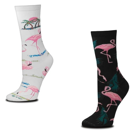 

Bundle 2 Items: Flamingos on Black and on White Medium Socks