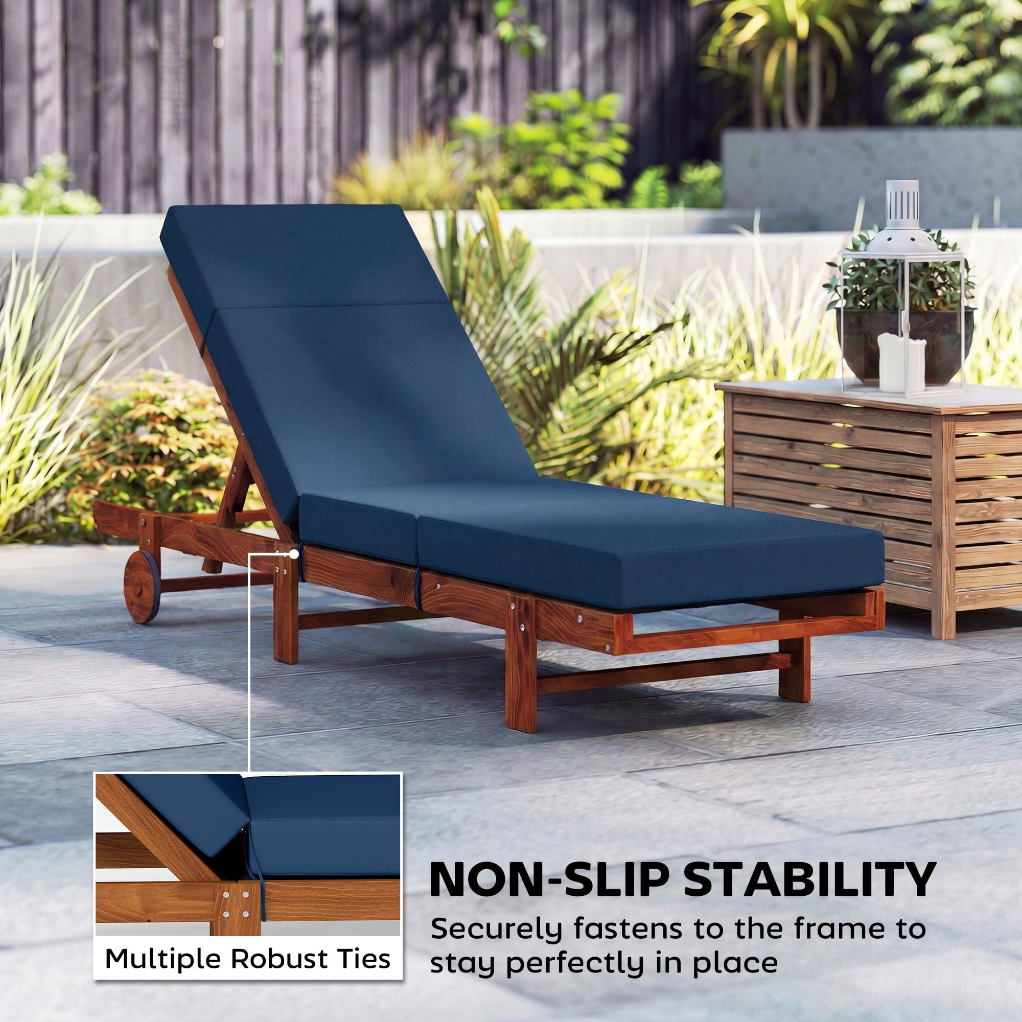 Alvantor Chaise Lounge Cushion 4" Lounge Chair Cushion for Outdoor Patio 26" x 80 ", Navy Blue
