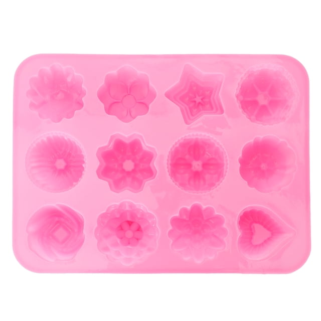 Cake Mold,12-Grid Silicone Mold DIY Reusable Mold Chocolate Mold Finely Tuned Performance