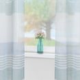 thumbnail image 4 of Haperlare Sheer Curtains 52"W x 63"L Splicing Stripe Voile Curtain Yarn Dyed Boucle Light Filtering Window Drapes for Bedroom, Aqua Blue, 2 Panels, 4 of 6