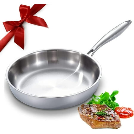 Tri-Ply Stainless Frying Pan, Cooktops Compatible Up to 600?, Oven Safe Induction Skillet, 12.5 inch Non Cooking Surface, & Even Heat, Durable Cookware