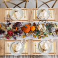 thumbnail image 5 of Pumpkin Fall Placemats Set of 4, 12x18 Inch Autumn Thanksgiving Farmhouse Rustic Orange Dining Table Mats Seasonal Holiday Outdoor Place Mats for Home Party Dining Decoration (Gold Pumpkin), 5 of 6