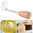 thumbnail image 3 of Cheers Wooden Handle Stainless Steel Baby Food Supplement Potato Masher Kitchen Tool, 3 of 7