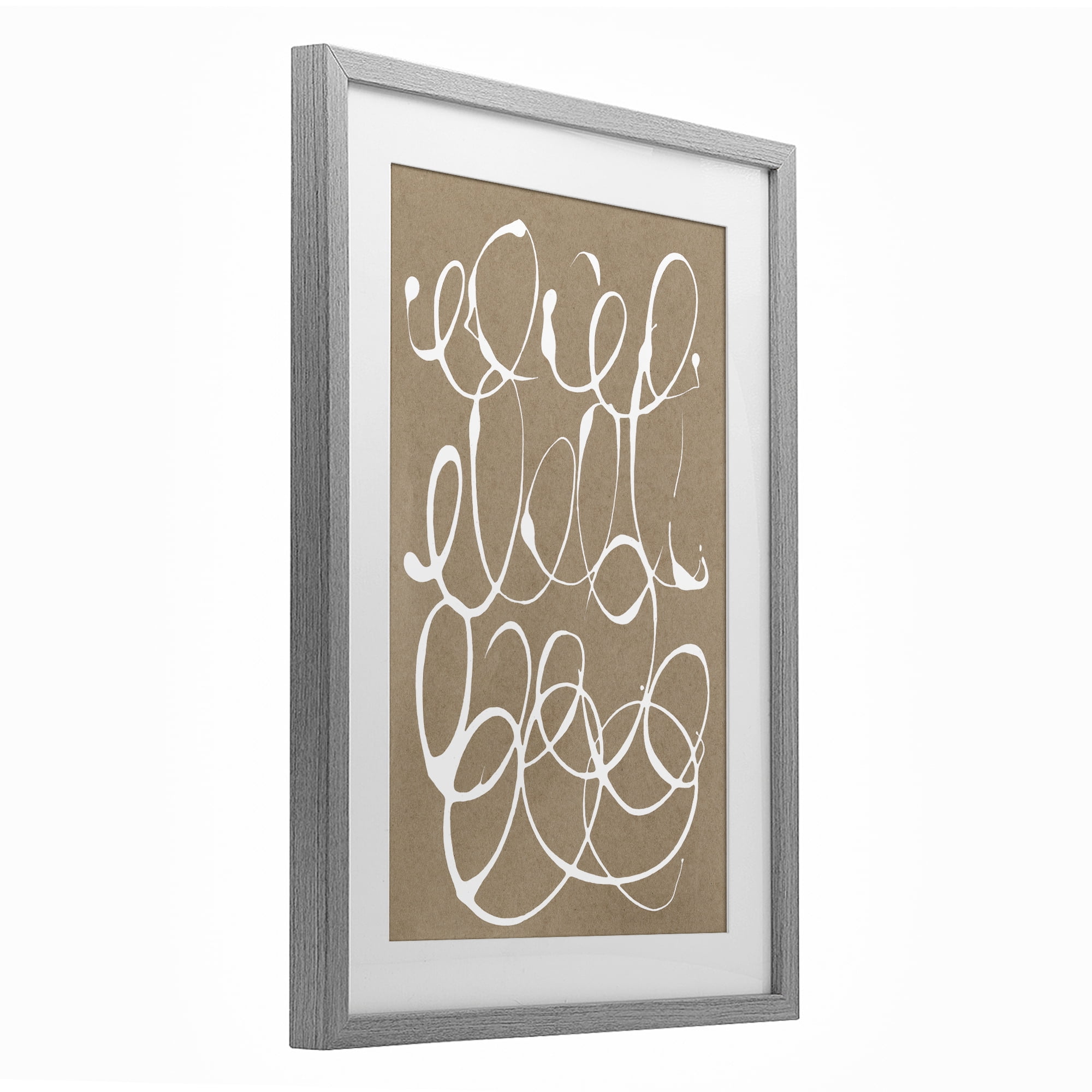 Stupell Industries Scribbled Taupe Circles Gray Framed Print Under Glass, design by Susan Bryant