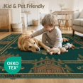 thumbnail image 4 of ODIKA 6'x9' Washable Area Rug Easy Care, Non-Shedding, Fish Emblems Cabin Border Theme Trout Lure Bass Fishing Vintage Refined for Queen Size Bedroom Under Bed Master Suite, 4 of 7