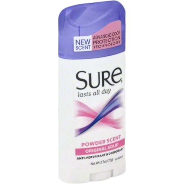 Sure Wide AntiPerspirant Deodorant Original Solid Powder Scent 2.70 oz