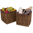 thumbnail image 2 of 10.6" Foldable Seagrass Storage Basket with Liner and Iron Wire Frame by Trademark Innovations (Set of 2), 2 of 4