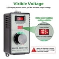 thumbnail image 6 of AC Motor Speed Controller, AC 100V-120V & 15A Max, with Overload Protection Switch & Volt C474, 6 of 7
