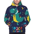 thumbnail image 4 of Bingfone Dinosau Space Explorer Men'S Drawstring Hoodie Long Sleeve Pocket Sweatshirts-Large, 4 of 9