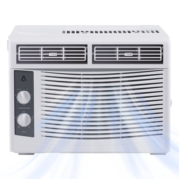 5000 BTU Window Air Conditioner, Window AC Unit with Convenient Mechanical Control for Rooms Up to 150 Sq. Ft., Fast Cooling and Quiet Operation for Bedroom, Living Room and Office