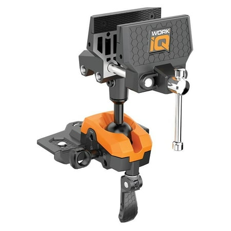 IQ Vise 360 Articulating Bench Vise Made From Steel & Cast Aluminum w/ 8-Position Locking Ball & Socket Woodworking Vise Handles Up To 130ft-lbs of Torque Pipe Vise With Double Sided Jaws