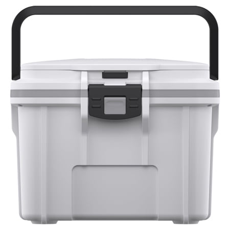 Pelican 14QT Elite Hard-Sided Personal Travel Lunch Cooler 8-10 Capacity Ice Chest, Removable Tray, Bottle Opener, Dry Lid Compartment, Lid Organizer - White with Gray