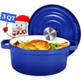 3 Qt Dutch Oven with Lid + 1 Qt Small Sauce Pan with Lid, Enameled Cast