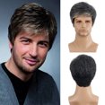 thumbnail image 5 of Mens Brown Wigs Natural Fluffy Layered Synthetic Hair For Men Male Halloween Daily Use Wig, 5 of 9
