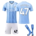 thumbnail image 3 of 2324 Manchester City versión correcta en casa No. 9 Haaland No. 17 De Bruyne ropa de fútbol traje para niños y adultos, 3 of 5