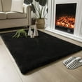thumbnail image 6 of Latepis 3x5 Faux Fur Rug, Faux rabbit fur Rug for Living Room, Fluffy Washable Faux fox fur Rug for Bedroom, Nursery, Luxury Room Decor, Black Sheepskin Rug, Rectangle, 6 of 10
