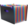 thumbnail image 2 of Zhuge Organizador de archivos en acordeón, carpeta de archivos expandible con 13 bolsillos, soporte para documentos tamaño carta A4, arcoíris negro, 2 of 4