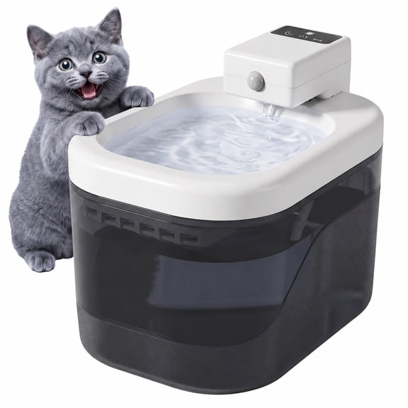 VOLIVO Wireless Cat Water Fountain, 60oz/2L Automatic Pet Fountain with Motion Sensor, BPA-Free, Automatic Water Dispenser for Cats, Dogs, Black