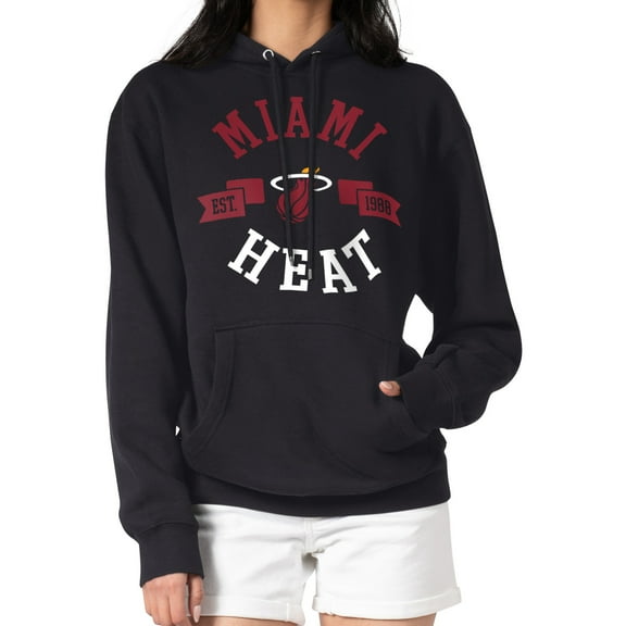 Women's G-III 4Her by Carl Banks  Black Miami Heat City Pullover Hoodie