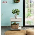 thumbnail image 2 of JJS Side End Table, Nightstand, Bedside Table with Drawer and Storage Shelves, Sofa Table for Living Room, Bedroom, Accent Furniture, Easy Assembly, White, 2 of 8