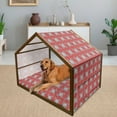 thumbnail image 2 of Mandala Pet House, Design Pattern Doodles Mandala Style Flowers Illustration, Outdoor & Indoor Portable Dog Kennel with Pillow and Cover, 5 Sizes, Scarlet White Black, by Ambesonne, 2 of 4