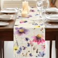 thumbnail image 3 of Table Runners 70 Inches Long Dress Scarves, Purple Spring Floral Farmhouse Coffee/Dining/Kitchen Table Decor, Holiday Table Runner, Vintage Flowers Farmhouse Watercolor 13x70 Inch, 3 of 9