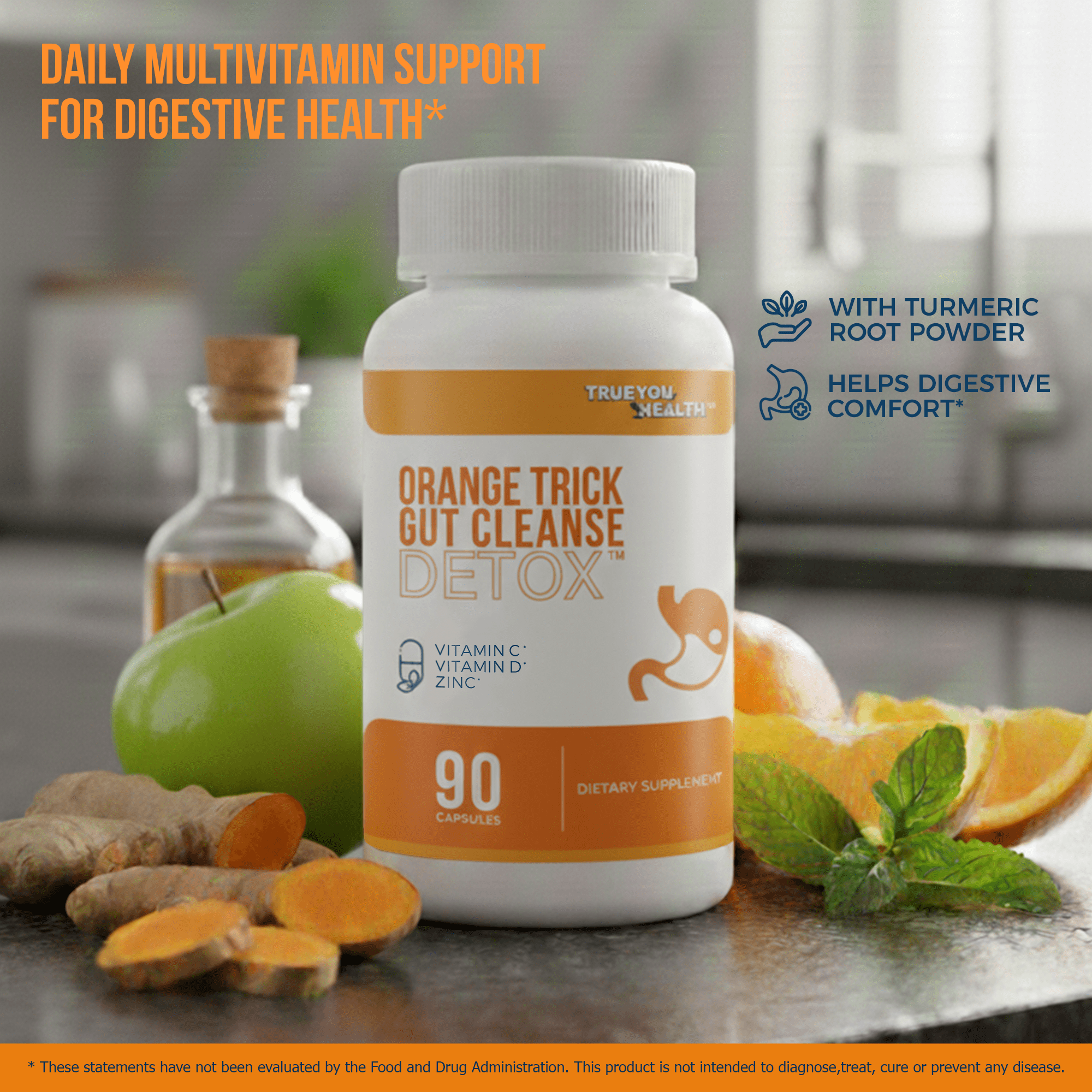 Orange Trick Gut Cleanse Detox - Our Best Bloat Blasting Colon Cleanse Detox Supplement - Advanced Herbal Colon Cleanse Formula - Slim Gut Cleanse to Reduce Bloating - Colon Cleanse Capsules