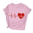 thumbnail image 4 of Cutuoiiu Women's Cute Love Heart Graphic Crew Neck Casual Short Sleeve Tops Gifts, 4 of 7