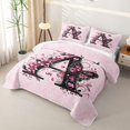 thumbnail image 3 of Erosebridal Pink Initial A Letter Quilt King, Flower Butterfly King Coverlet Set, 3pcs, 3 of 7