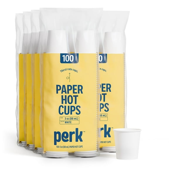 Staples Perk Paper Hot Cups 3 oz. White 100/Sleeve 10 Sleeves/Carton PK59141CT