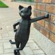 thumbnail image 1 of Figurita de gato de Origami geométrica 3D brillar hecha a mano negro 1 ud, 1 of 5