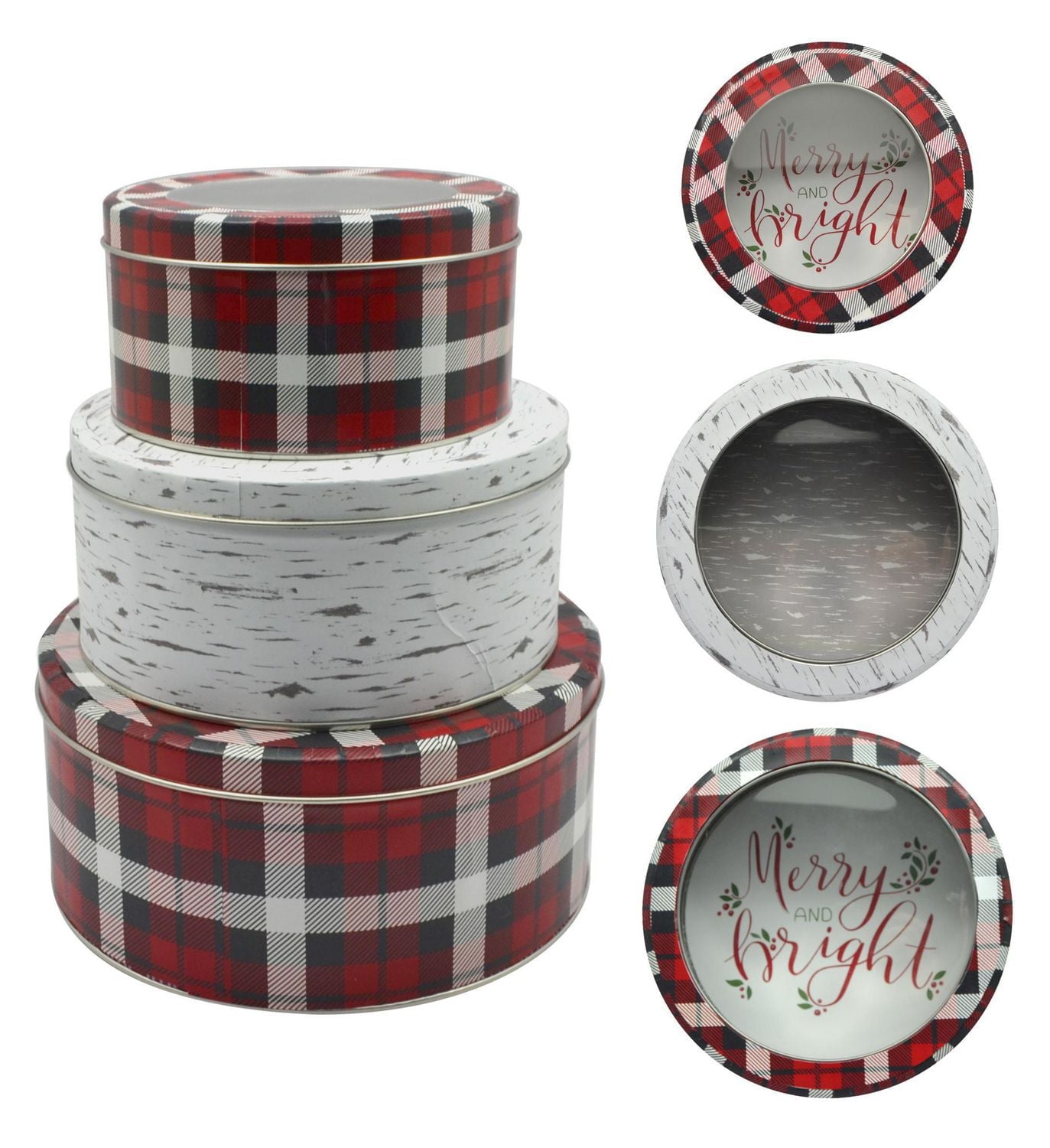 Holiday Time Window Round Tin - Merry Bright / Sparkle